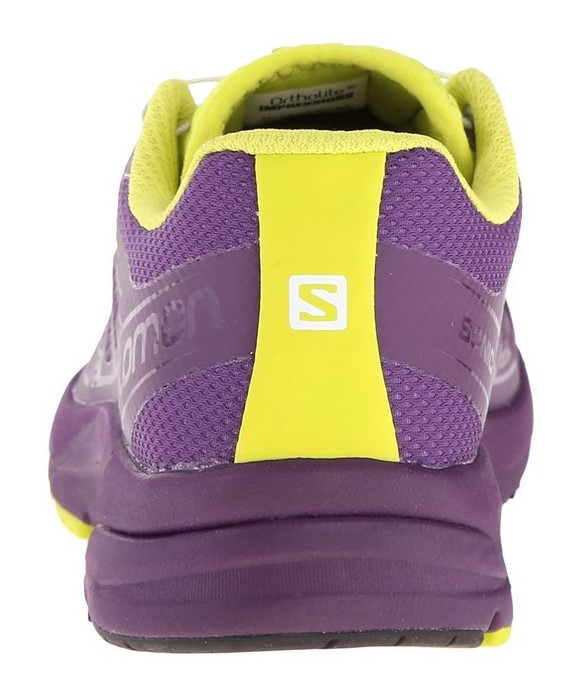 Chaussures running femme Salomon SONIC PRO Violet Jaune anis Noir 4