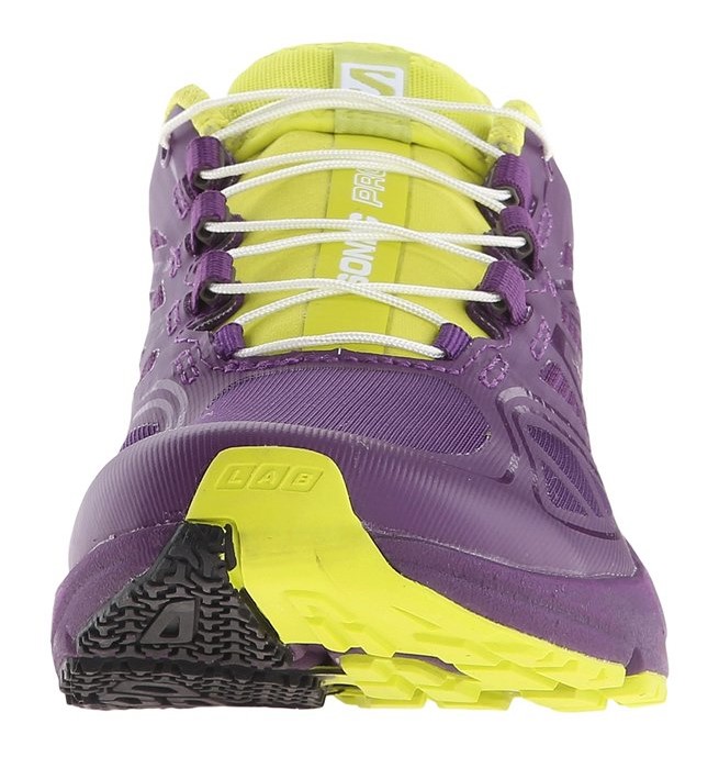 Chaussures running femme Salomon SONIC PRO Violet Jaune anis Noir 3
