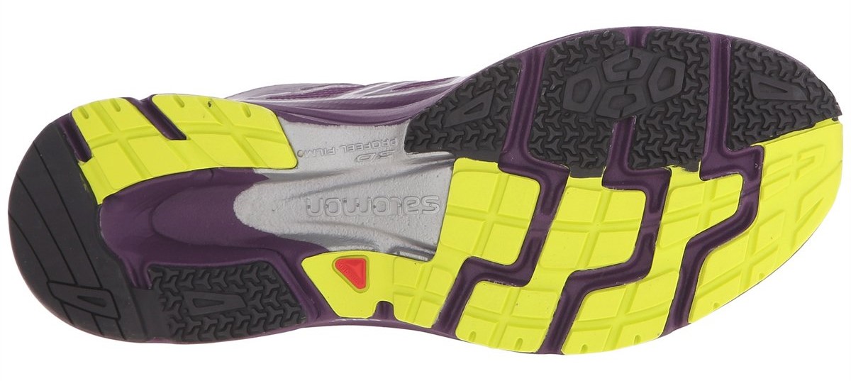 Chaussures running femme Salomon SONIC PRO Violet Jaune anis Noir 6