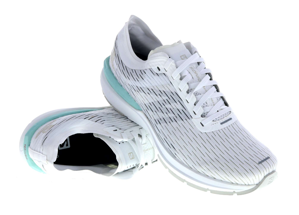 Chaussures running homme Salomon SONIC 3 ACCELERATE Blanc Blanc Roche lunaire Rouge 5