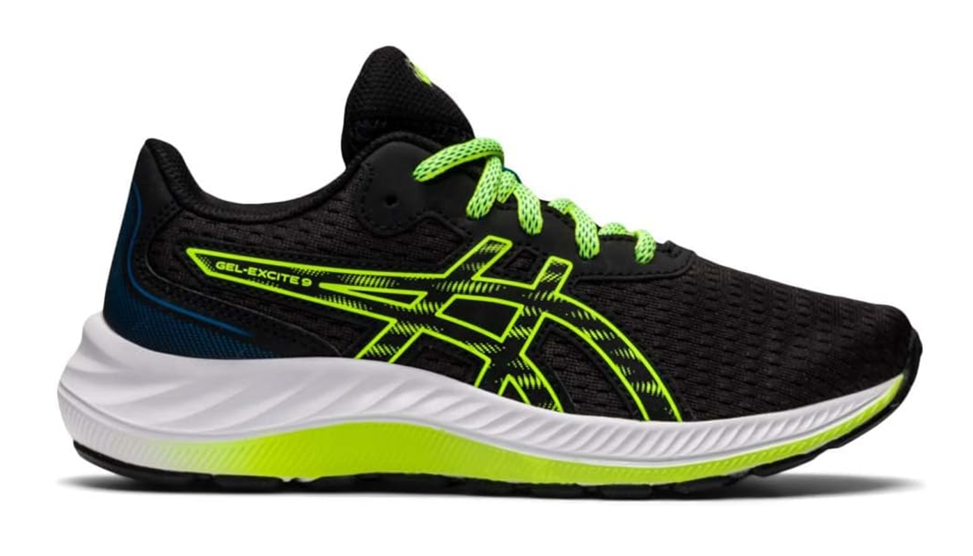 Chaussures running junior Asics GEL-EXCITE 9 GS Noir Vert fluo Blanc 1