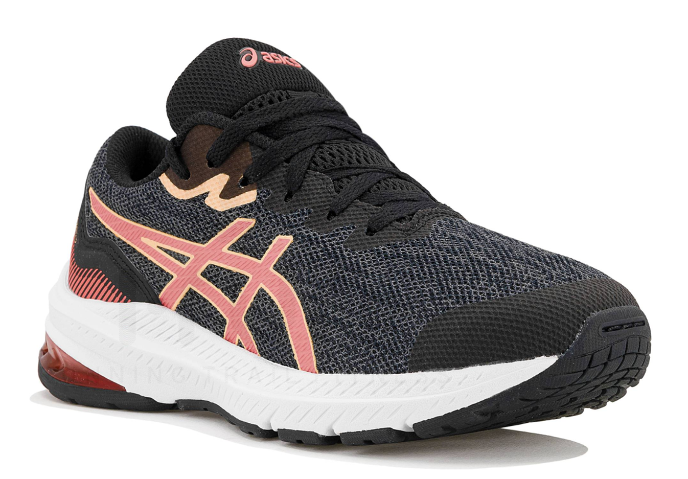 Chaussures running junior Asics GT-1000 11 GS Noir Gris Papaye Blanc