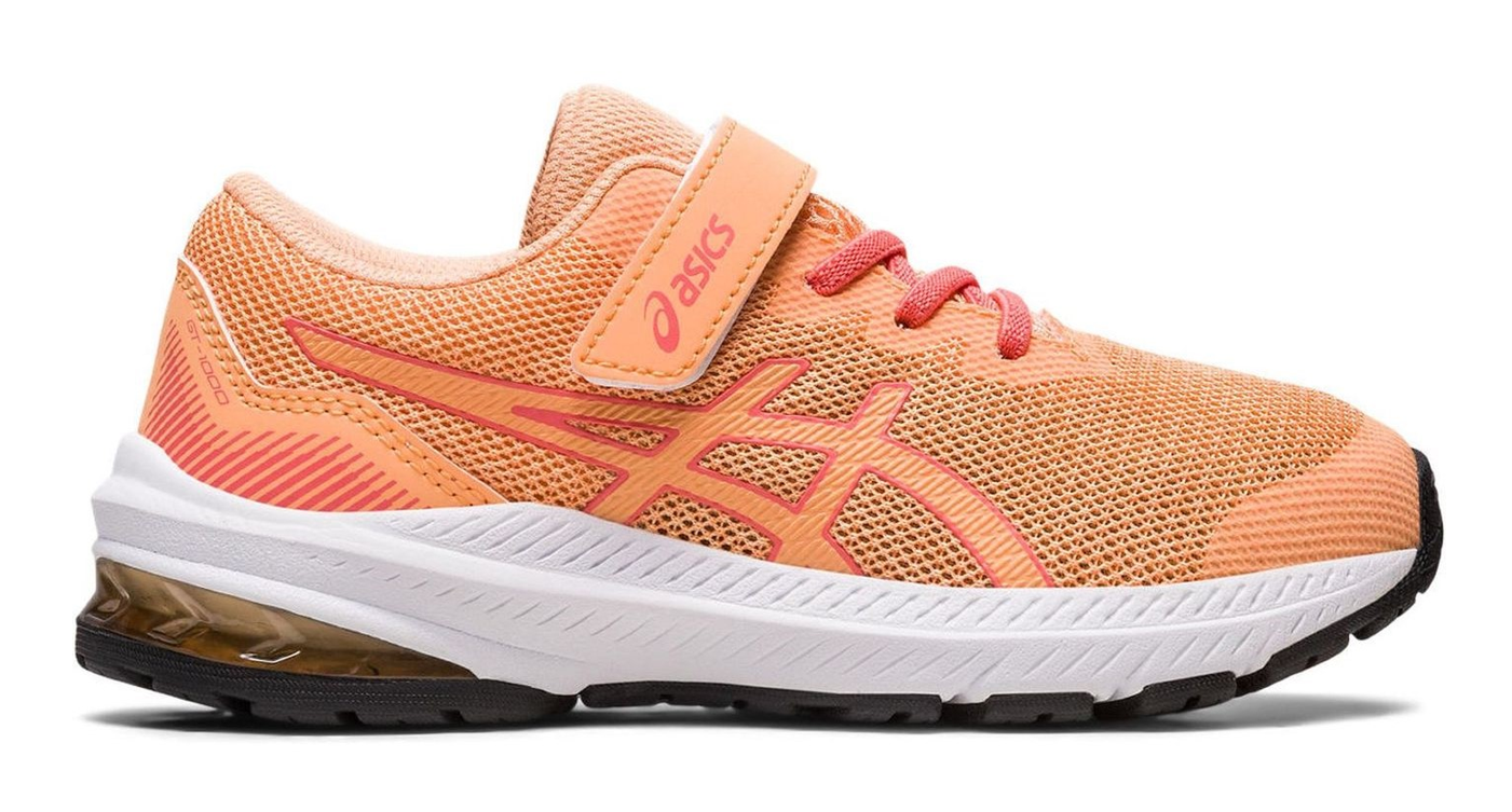 Chaussures running junior Asics GT-1000 11 PS Orange papaye Rose foncé Blanc Noir 2