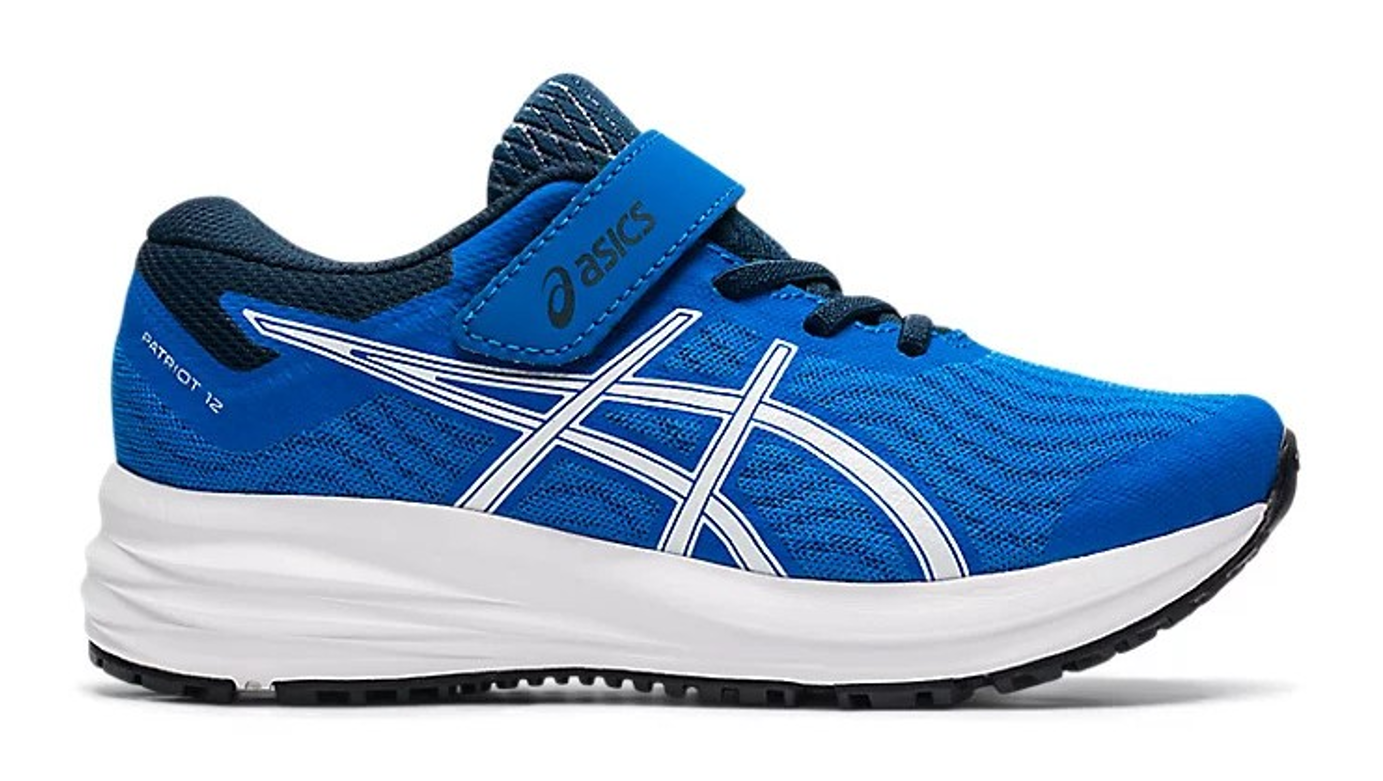 Chaussures running junior Asics PATRIOT 12 PS Bleu électrique Bleu marine Blanc Noir 1