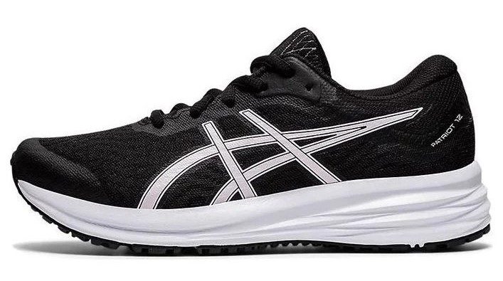 Chaussures running junior Asics PATRIOT 12 GS Noir Rose sel Blanc