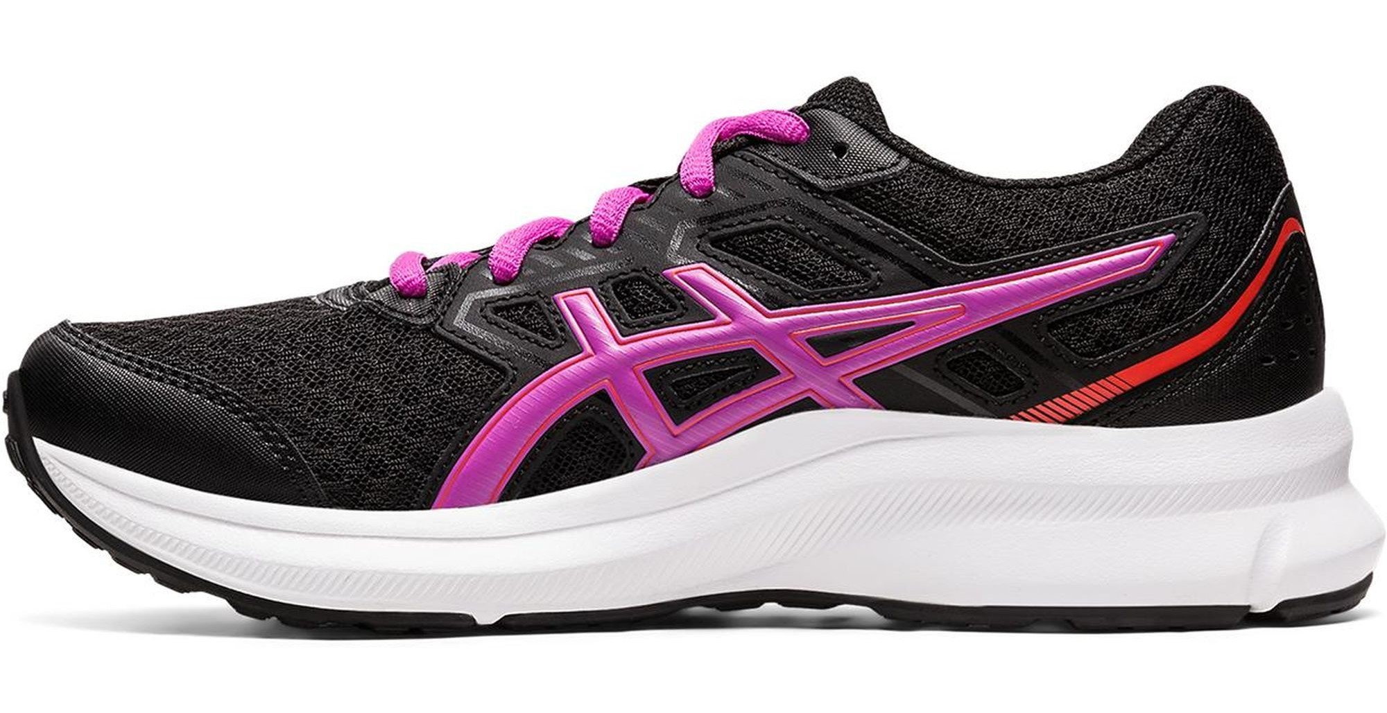 Chaussures running junior Asics JOLT 3 GS Noir Orchidée Blanc Rouge 3