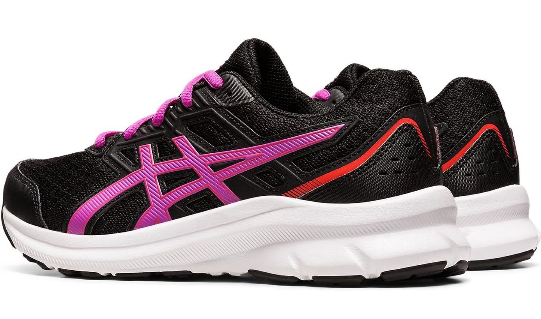 Chaussures running junior Asics JOLT 3 GS Noir Orchidée Blanc Rouge 4