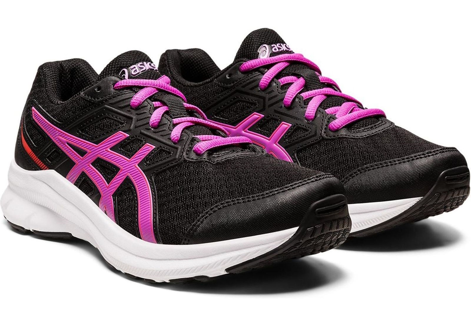 Chaussures running junior Asics JOLT 3 GS Noir Orchidée Blanc Rouge