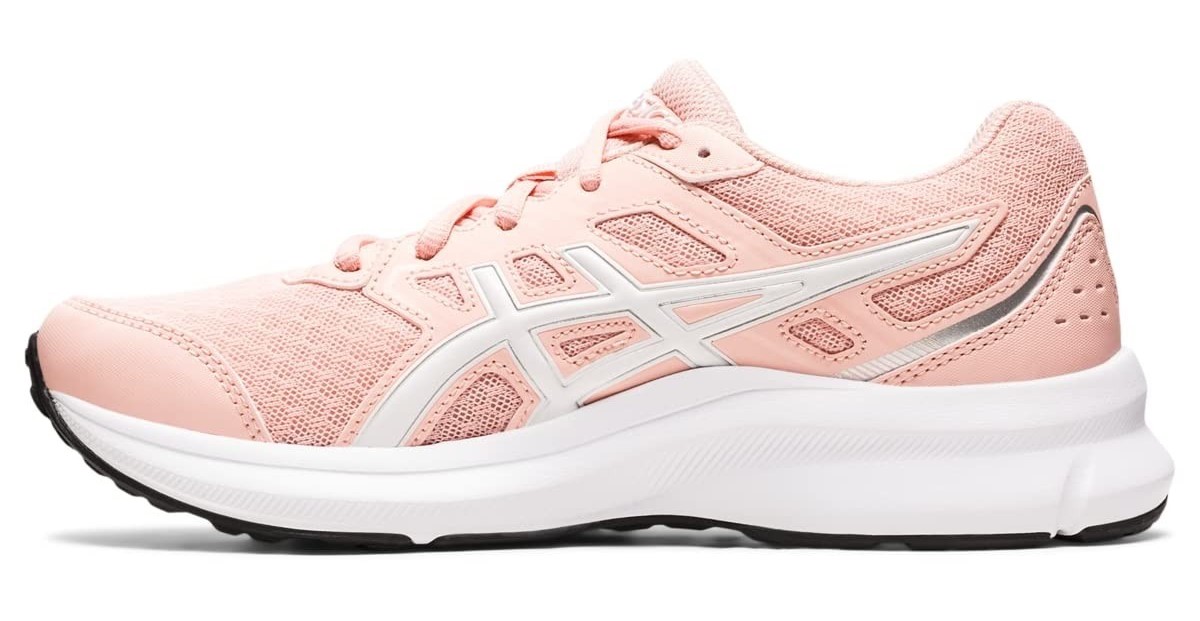Chaussures running junior Asics JOLT 3 GS Rose givré Blanc Gris argenté