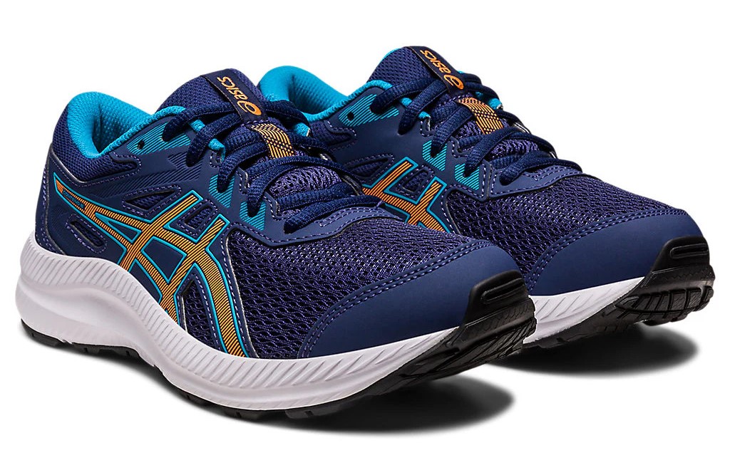 Chaussures running junior Asics CONTEND 8 GS Bleu indigo Bleu ciel Pêche Blanc 3