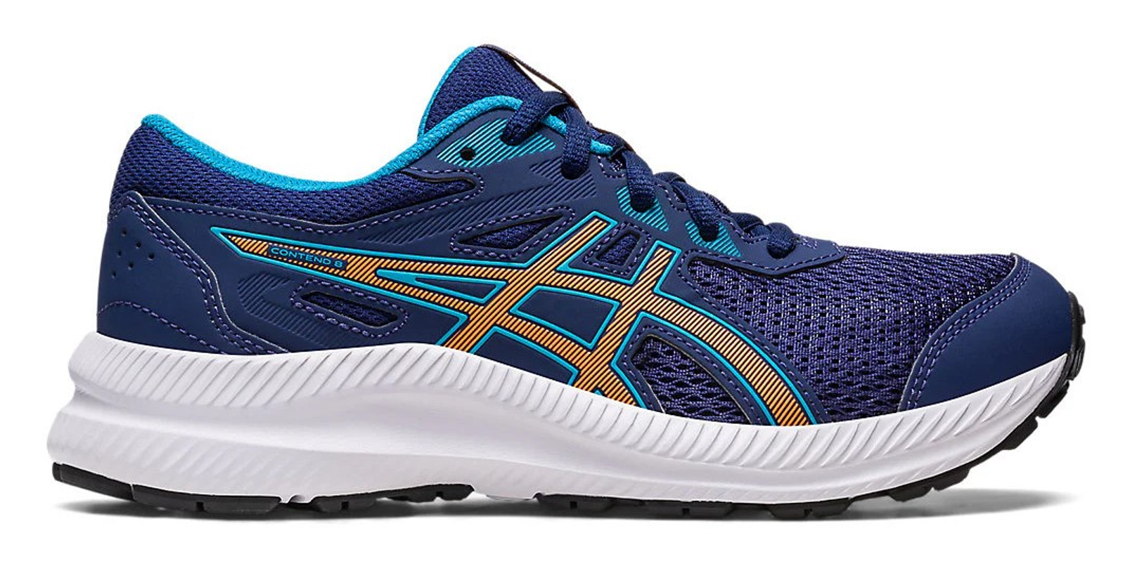 Chaussures running junior Asics CONTEND 8 GS Bleu indigo Bleu ciel Pêche Blanc 1