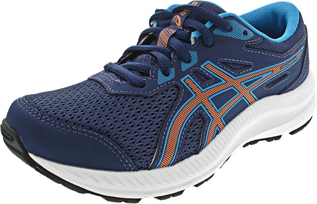 Chaussures running junior Asics CONTEND 8 GS Bleu indigo Bleu ciel Pêche Blanc 7