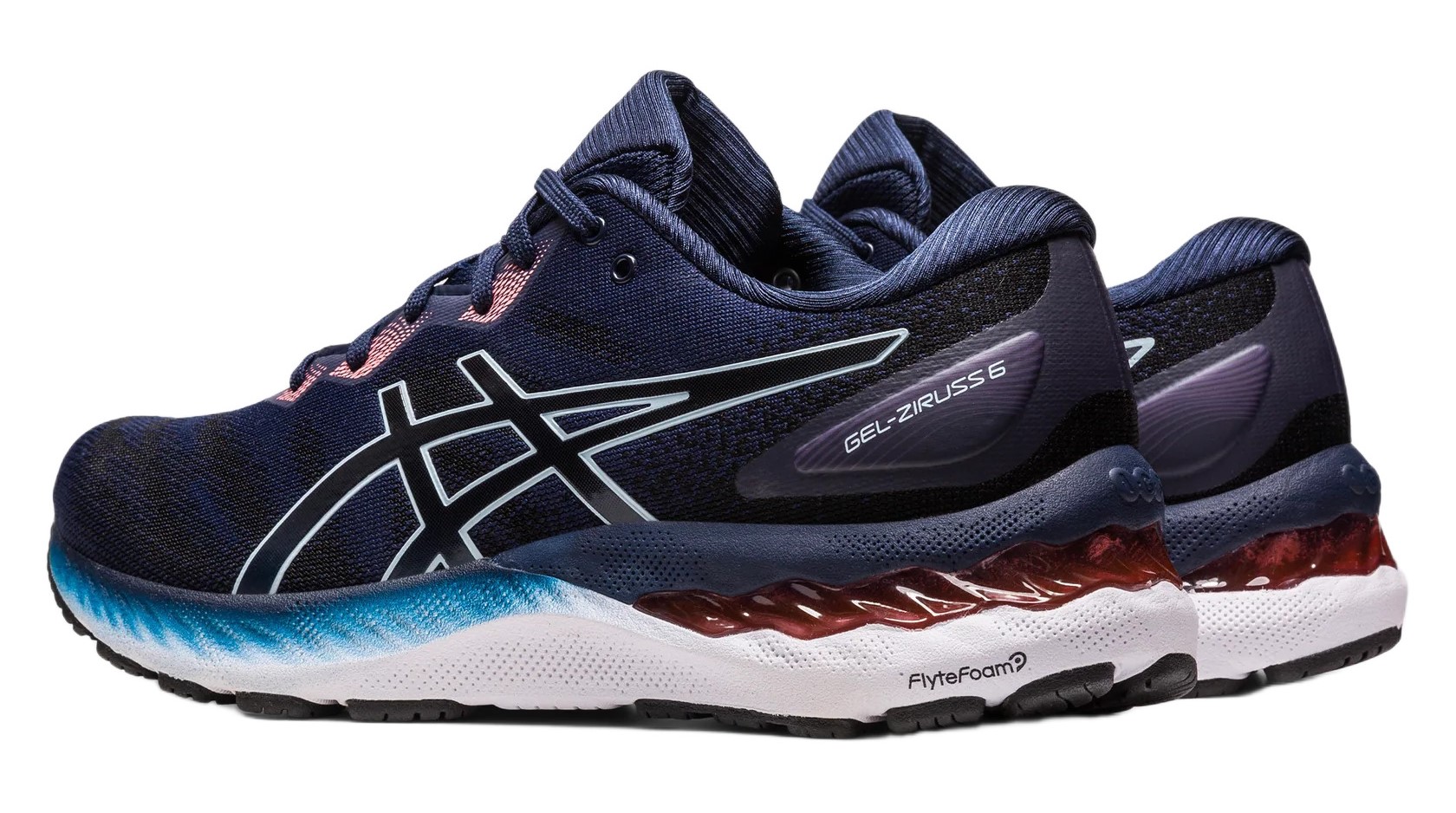 Chaussures running femme Asics GEL-ZIRUSS 6 Bleu nuit Rose Bleu ciel Blanc 3