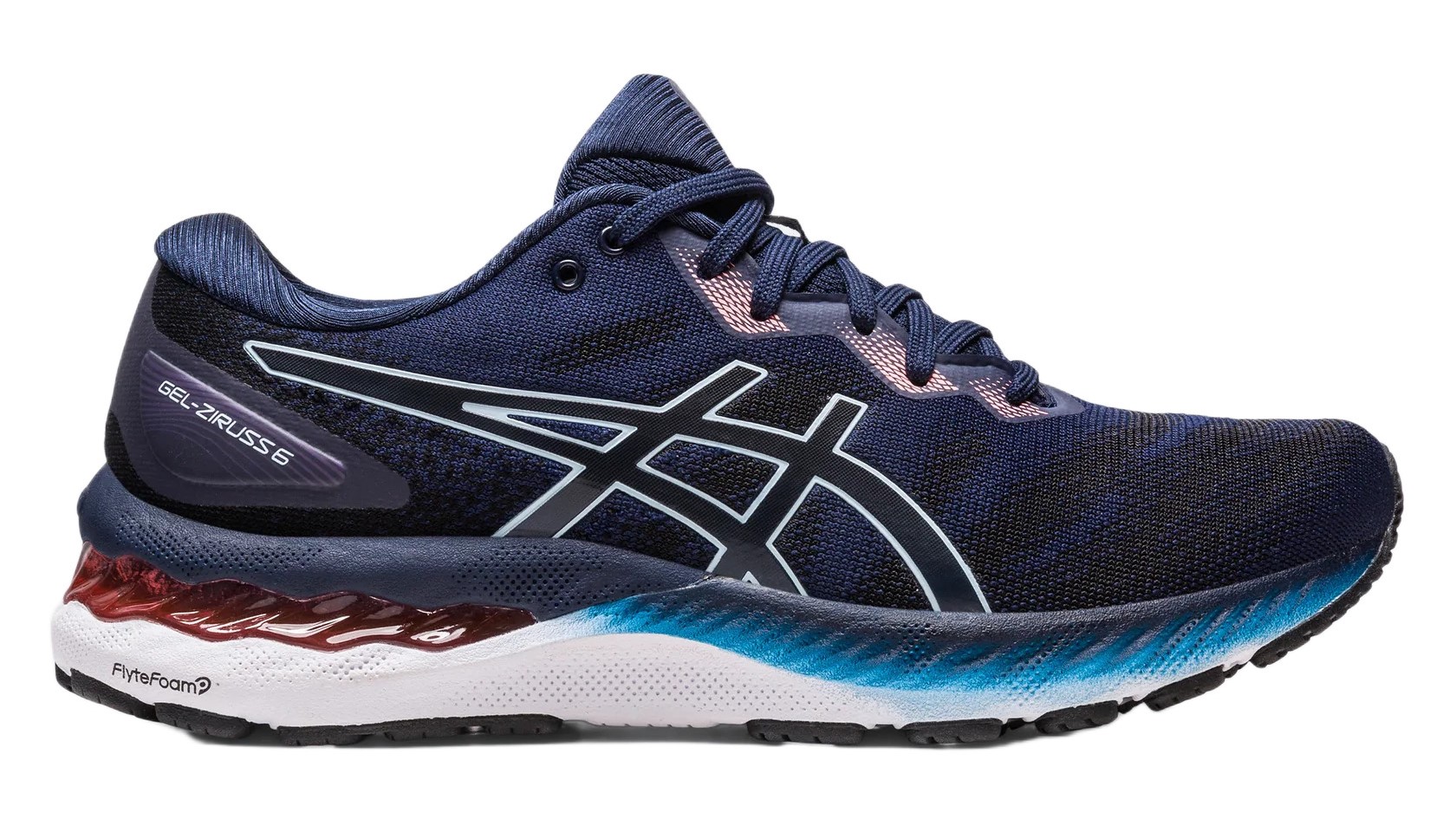 Chaussures running femme Asics GEL-ZIRUSS 6 Bleu nuit Rose Bleu ciel Blanc