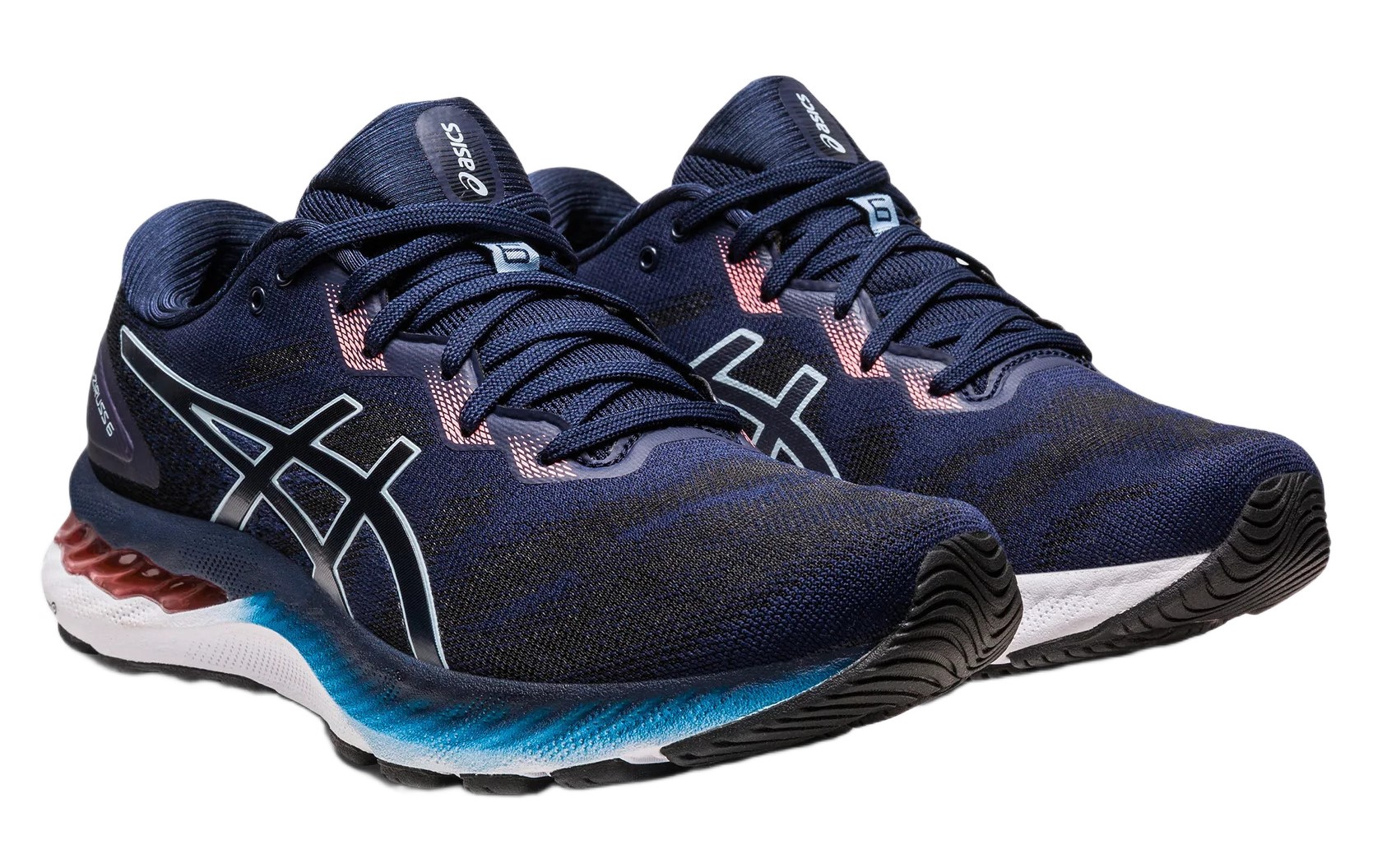 Chaussures running femme Asics GEL-ZIRUSS 6 Bleu nuit Rose Bleu ciel Blanc 4