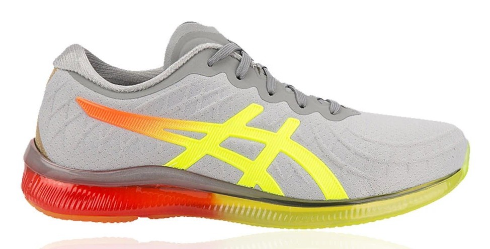 Chaussures running femme Asics GEL-QUANTUM INFINITY Gris clair Gris foncé Jaune fluo Corail flash 1