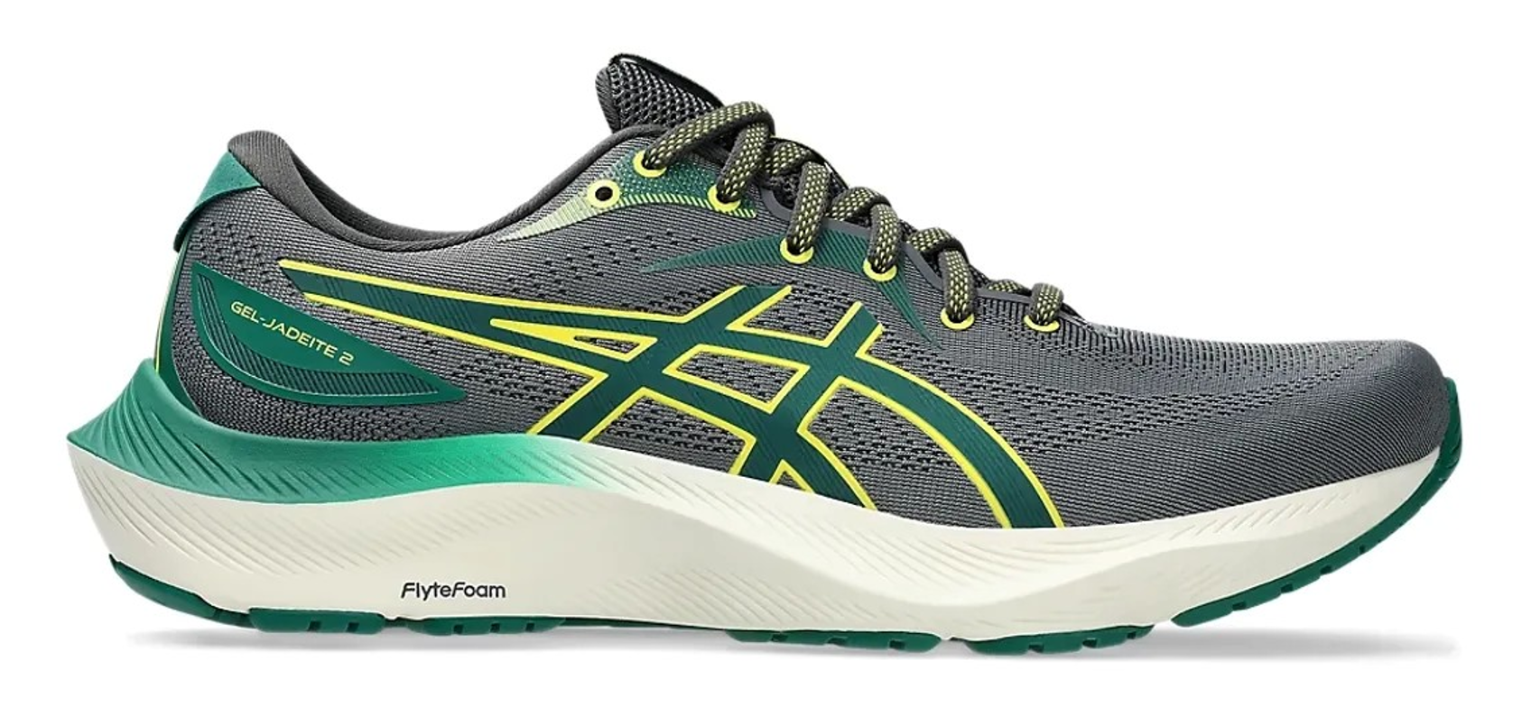 Chaussures running homme Asics GEL-JADEITE 2 Gris Vert Jaune 1