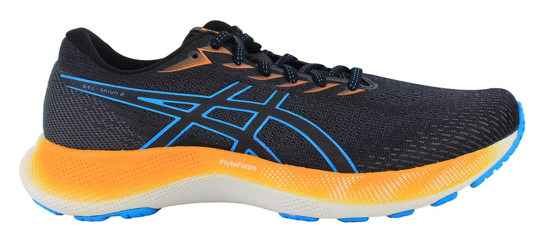 Chaussures running homme Asics GEL-SAIUN 2 Noir Bleu île Orange Blanc 1