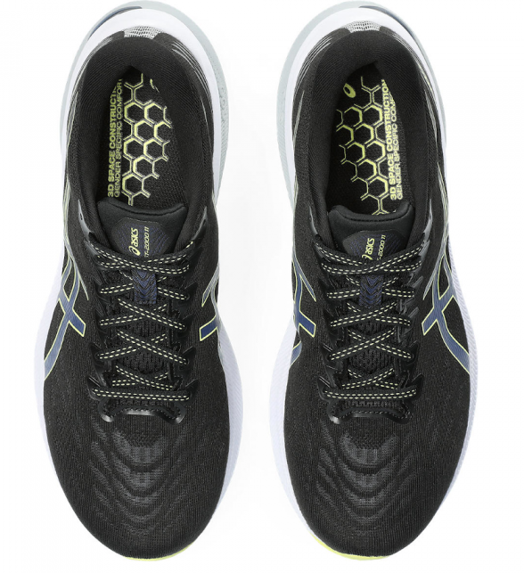Chaussures running homme Asics GT-2000 11 Noir Blanc Gris clair Jaune luminescent 4