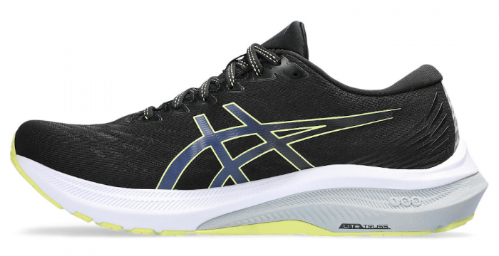 Chaussures running homme Asics GT-2000 11 Noir Blanc Gris clair Jaune luminescent 2