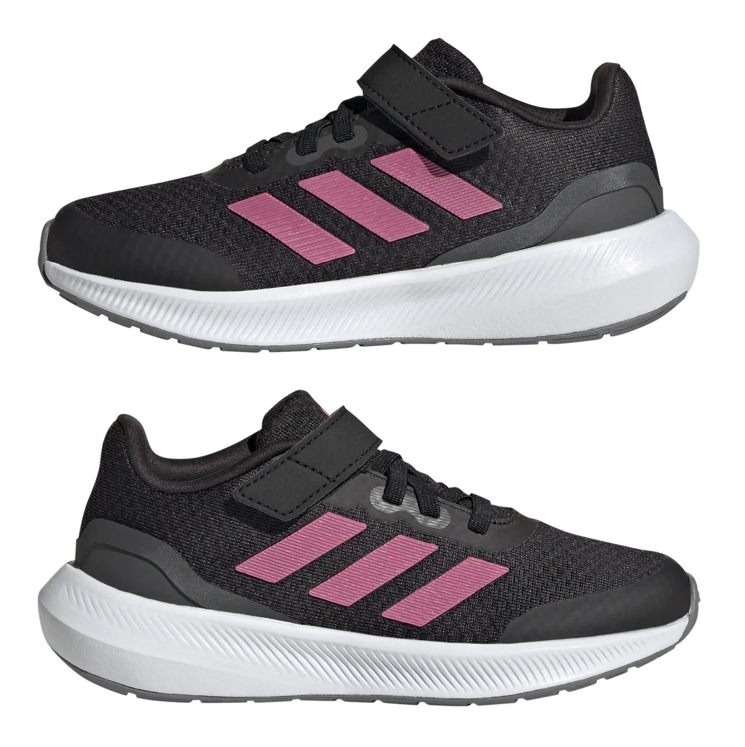 Chaussures running junior Adidas RUNFALCON 3.0 EL Noir Rose Blanc 4