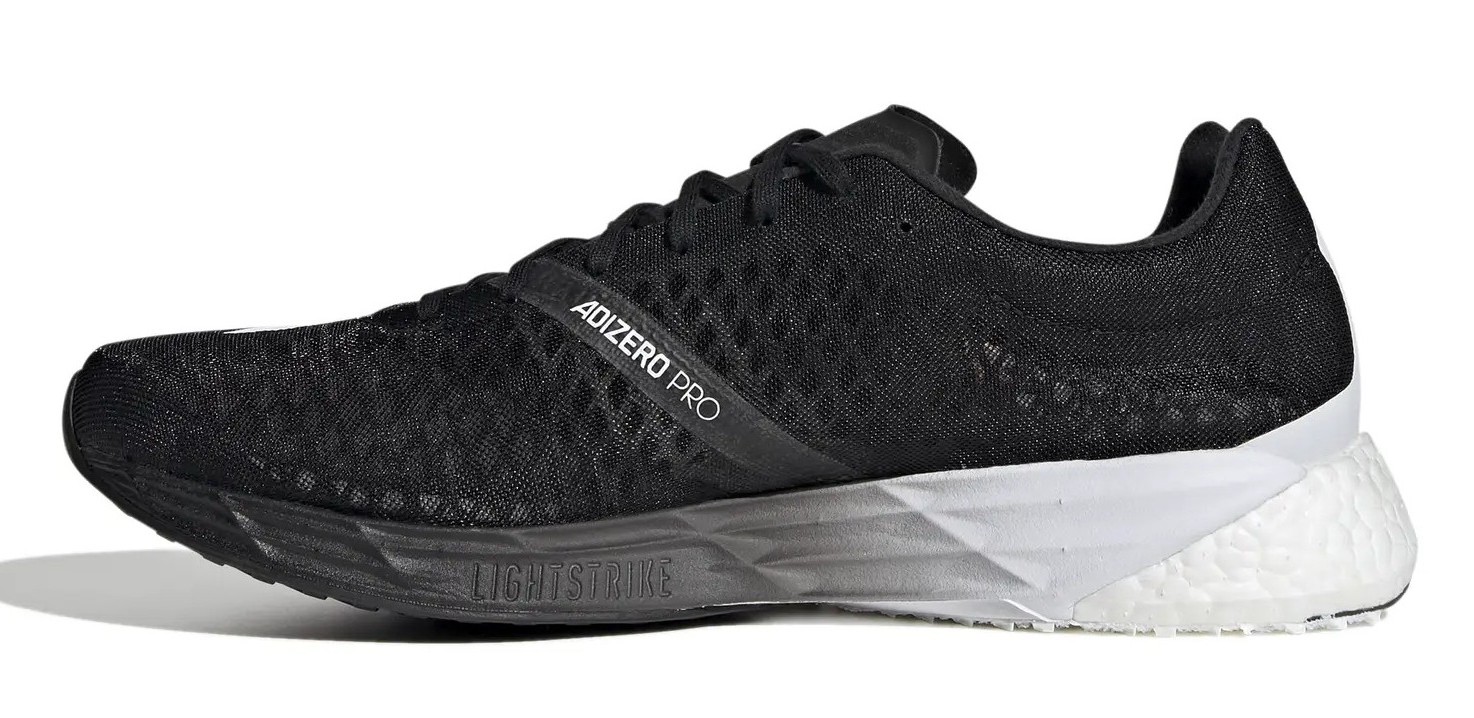 Chaussures running homme Adidas ADIZERO PRO Noir Blanc Gris foncé 5