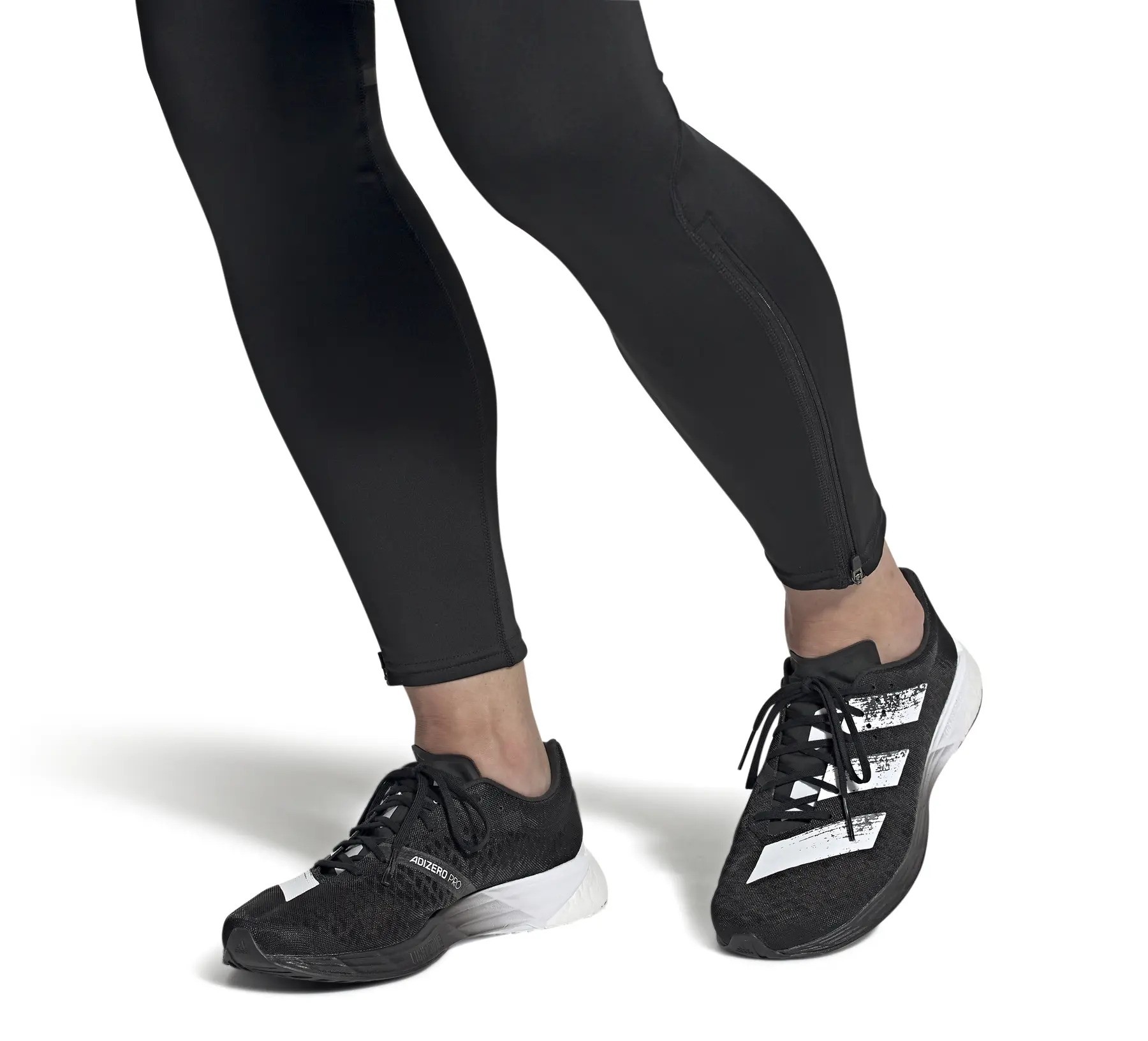 Chaussures running homme Adidas ADIZERO PRO Noir Blanc Gris foncé 4