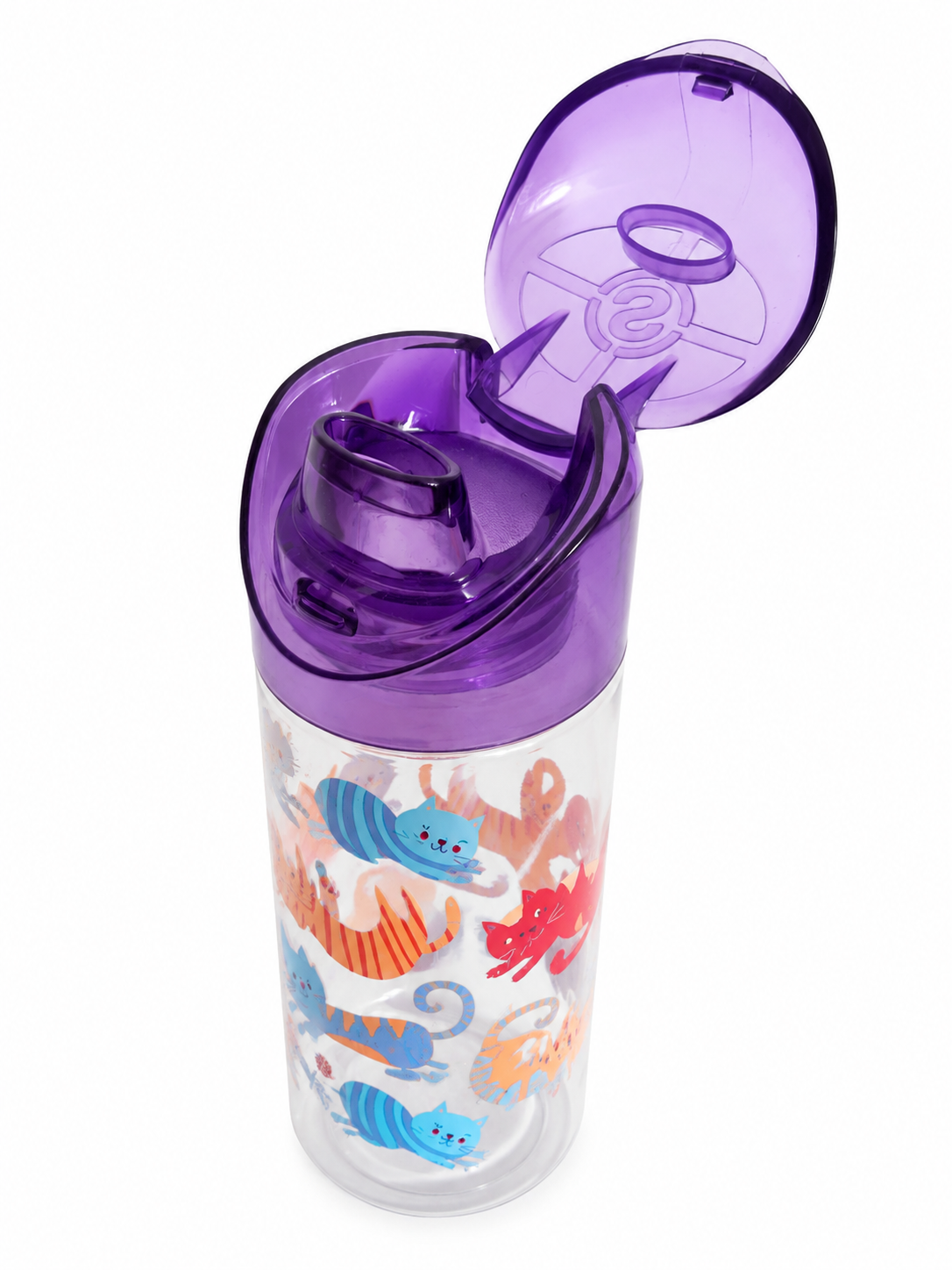 Gourde de sport avec bec verseur 500ml Smash Slimline Violet Transparant Orange 2