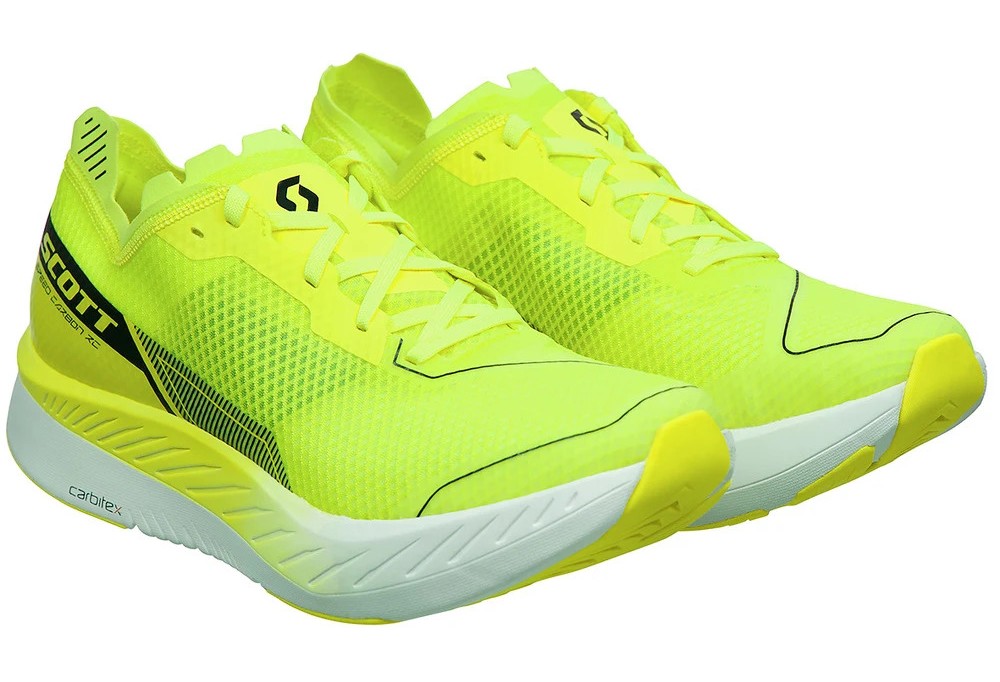 Chaussures running femme Scott SPEED CARBON RC Jaune fluo Blanc Noir 3