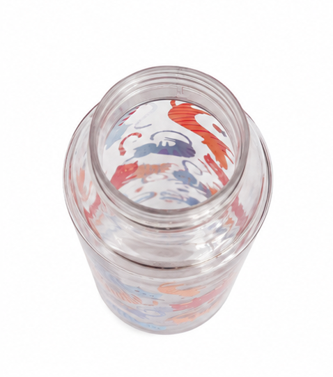 Gourde de sport avec bec verseur 500ml Smash Slimline Violet Transparant Orange 3
