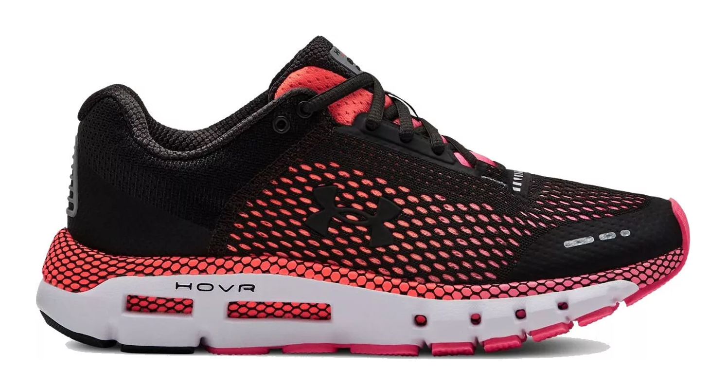 Chaussures running femme Under Armour UA W HOVR INFINITE Noir Rose Blanc (1)