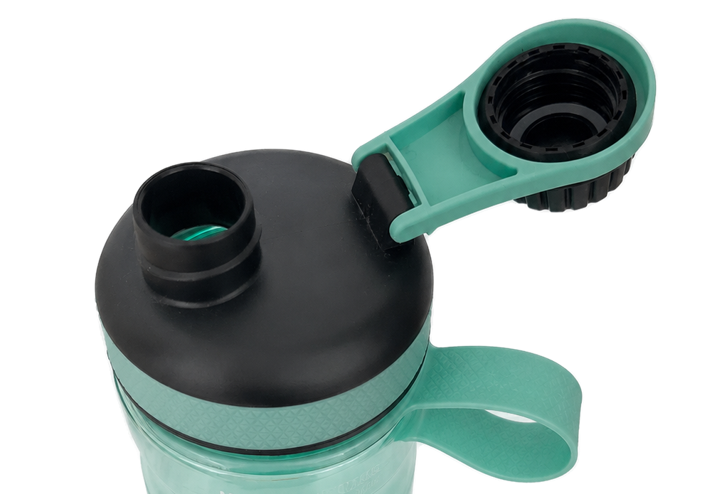 Shaker gradué avec repères d’hydratation 850ml Smash Vert menthe Noir (4)