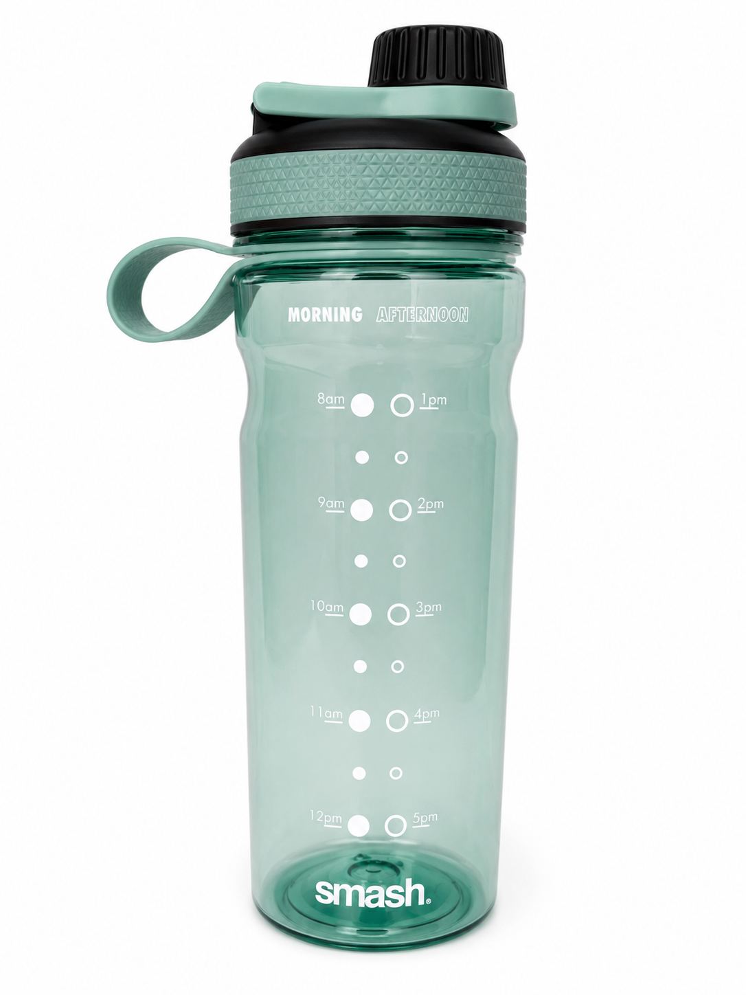 Shaker gradué avec repères d’hydratation 850ml Smash Vert menthe Noir (1)