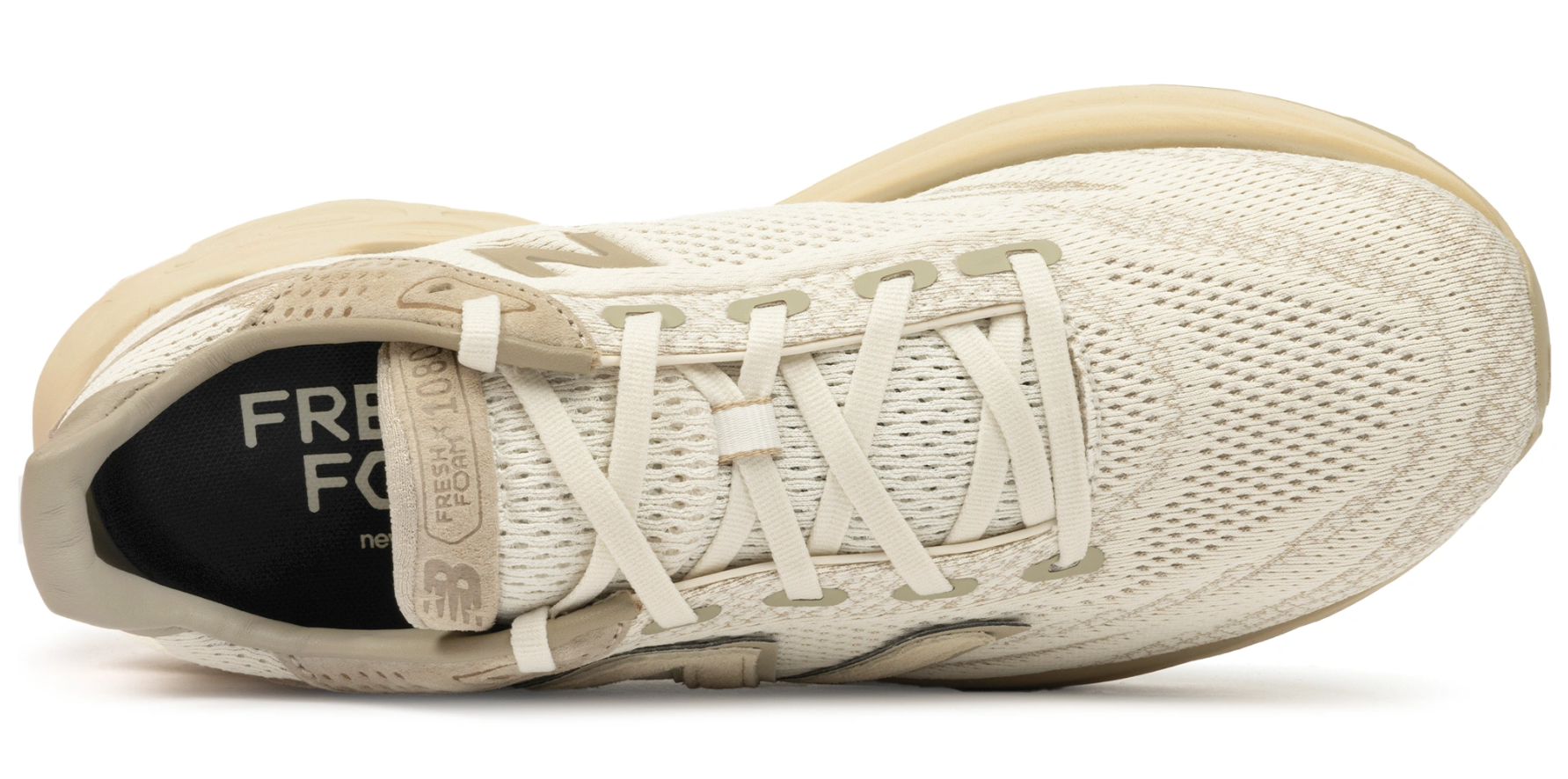 Chaussures running homme New Balance Fresh Foam X 1080 Ultra Beige clair Gris clair Blanc cassé (3)