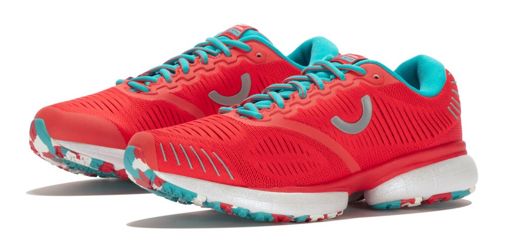 Chaussures running femme True Motion U-TECH NEVOS Rouge Turquoise Gris clair