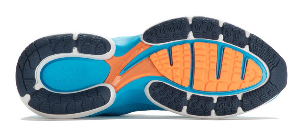Chaussures running homme True Motion U-TECH NEVOS Turquoise Orange Gris clair 4