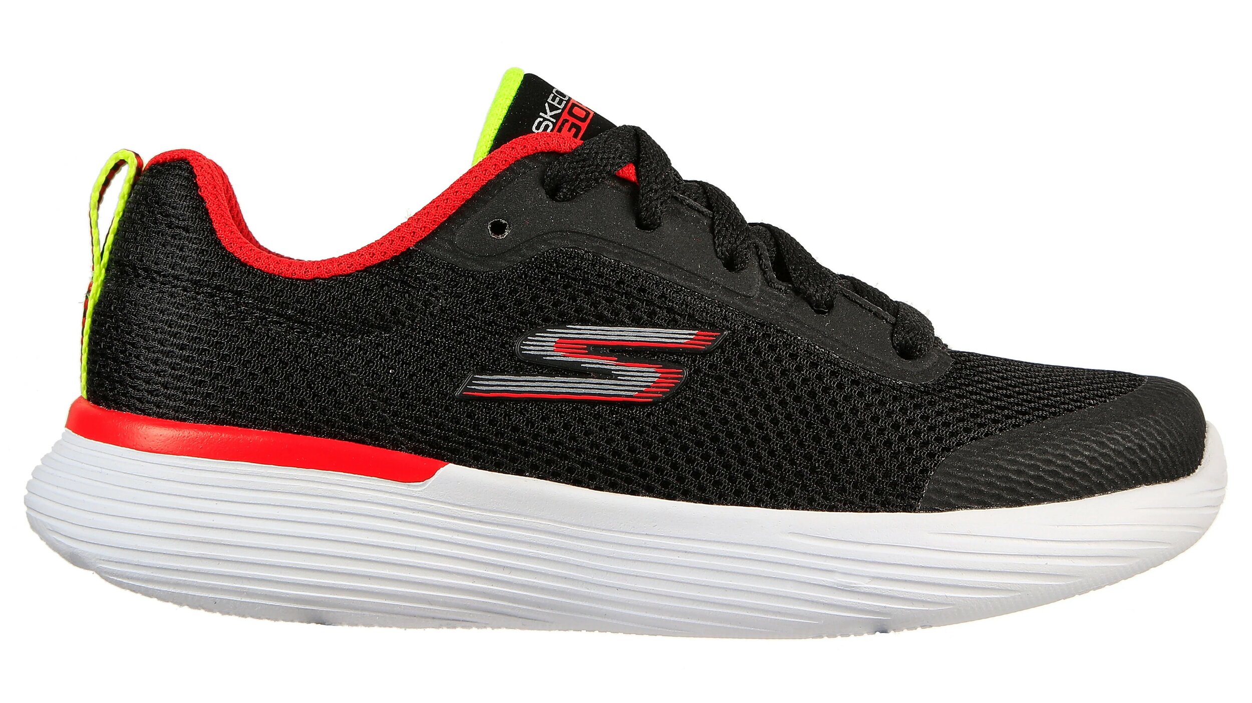 Chaussures running junior Skechers GO RUN 400 V2 - OMEGA Noir Blanc Rouge Gris brillant 3