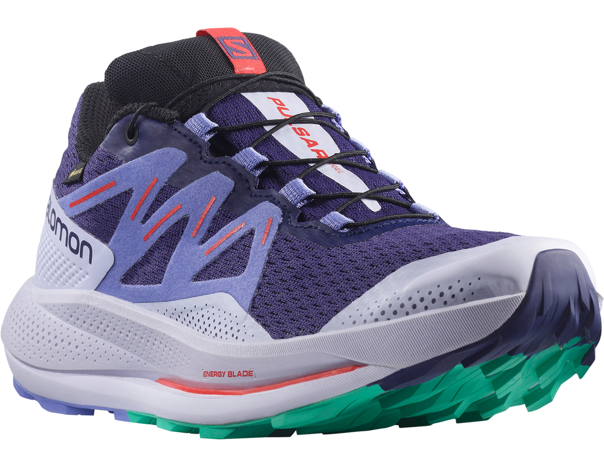 Chaussures trail femme Salomon PULSAR TRAIL GTX Violet clair Bleu lavande Rouge 3