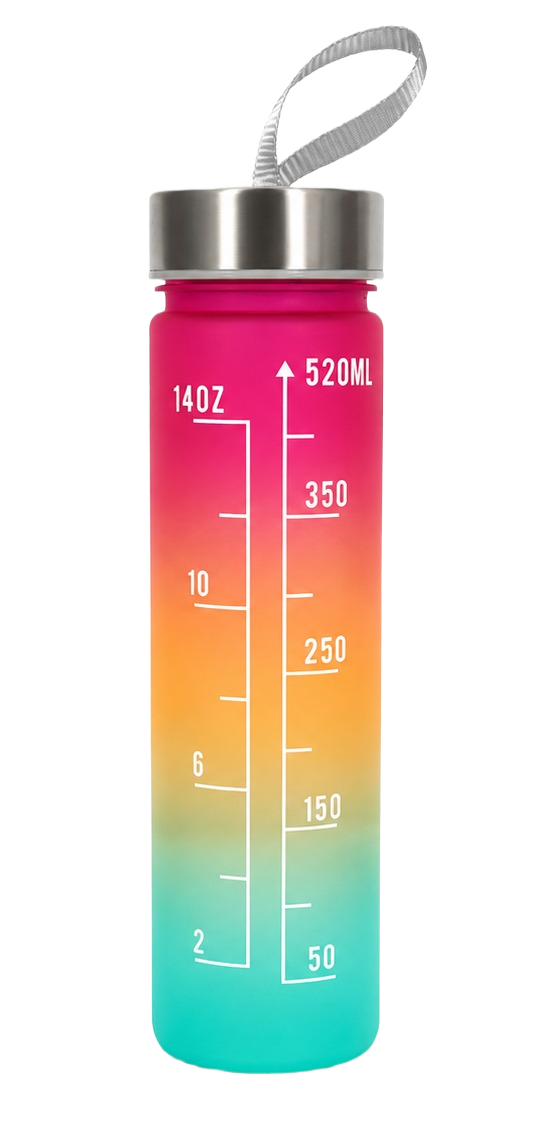 Gourde graduée avec repères d’hydratation 520ml unisexe Smash Refill Rose Orange Vert (1)