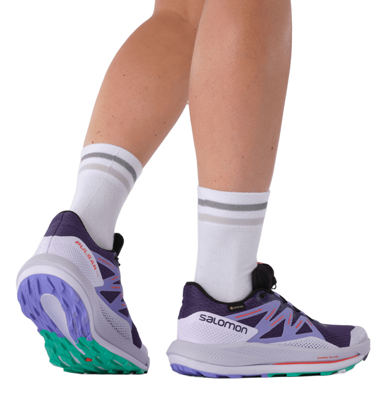 Chaussures trail femme Salomon PULSAR TRAIL GTX Violet clair Bleu lavande Rouge 8