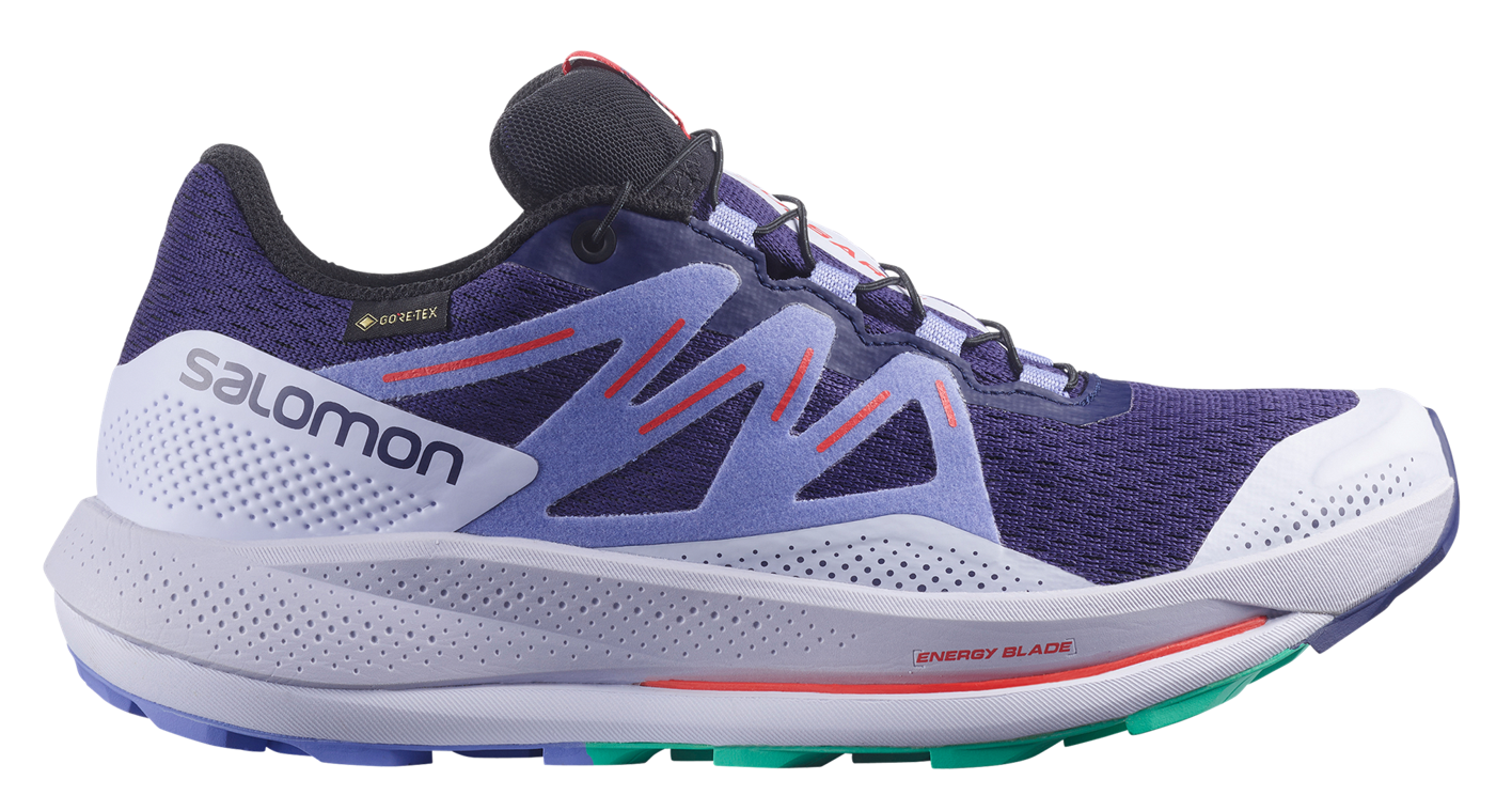 Chaussures trail femme Salomon PULSAR TRAIL GTX Violet clair Bleu lavande Rouge
