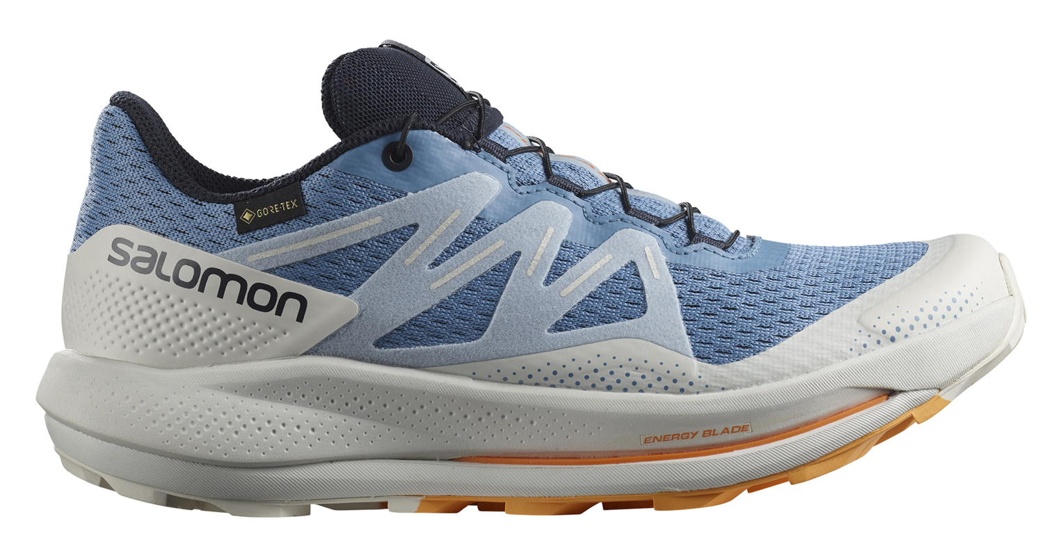 Chaussures trail femme Salomon PULSAR TRAIL GTX Bleu Blanc Orange 1