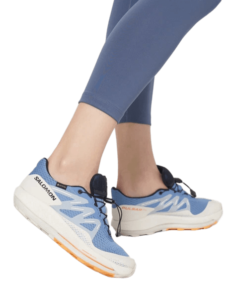Chaussures trail femme Salomon PULSAR TRAIL GTX Bleu Blanc Orange 7