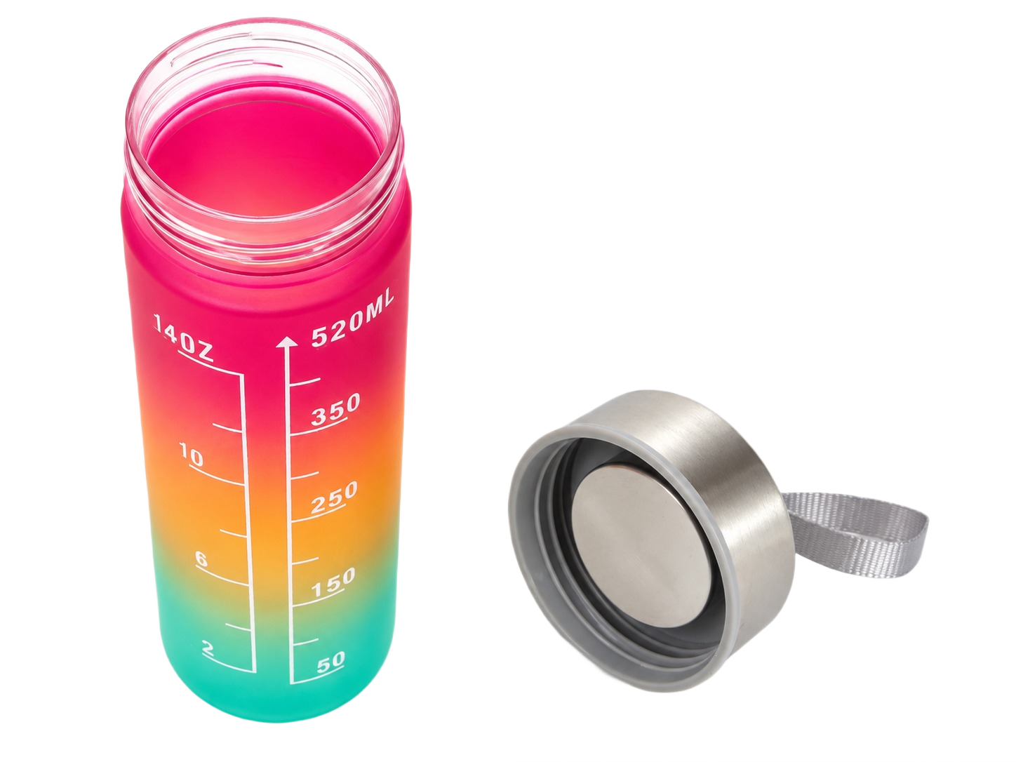 Gourde graduée avec repères d’hydratation 520ml unisexe Smash Refill Rose Orange Vert (5)