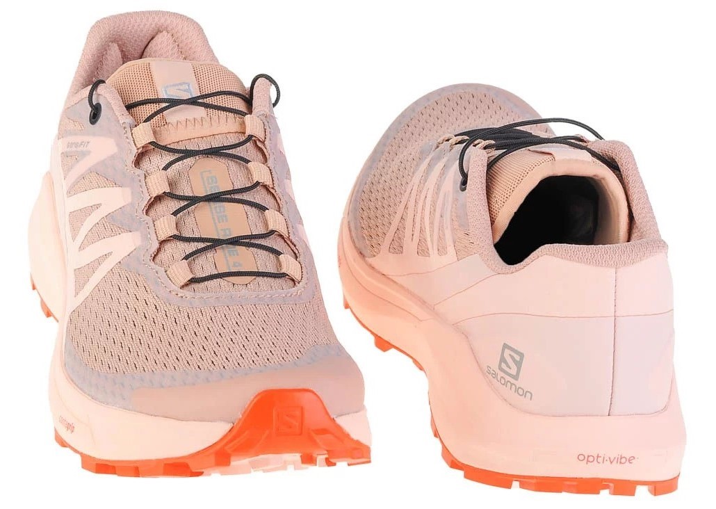 Chaussures trail femme Salomon SENSE RIDE 4 Beige Rose saumon Orange 8