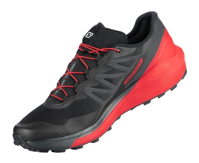 Chaussures trail homme Salomon SENSE RIDE 4 Noir Rouge Blanc 6
