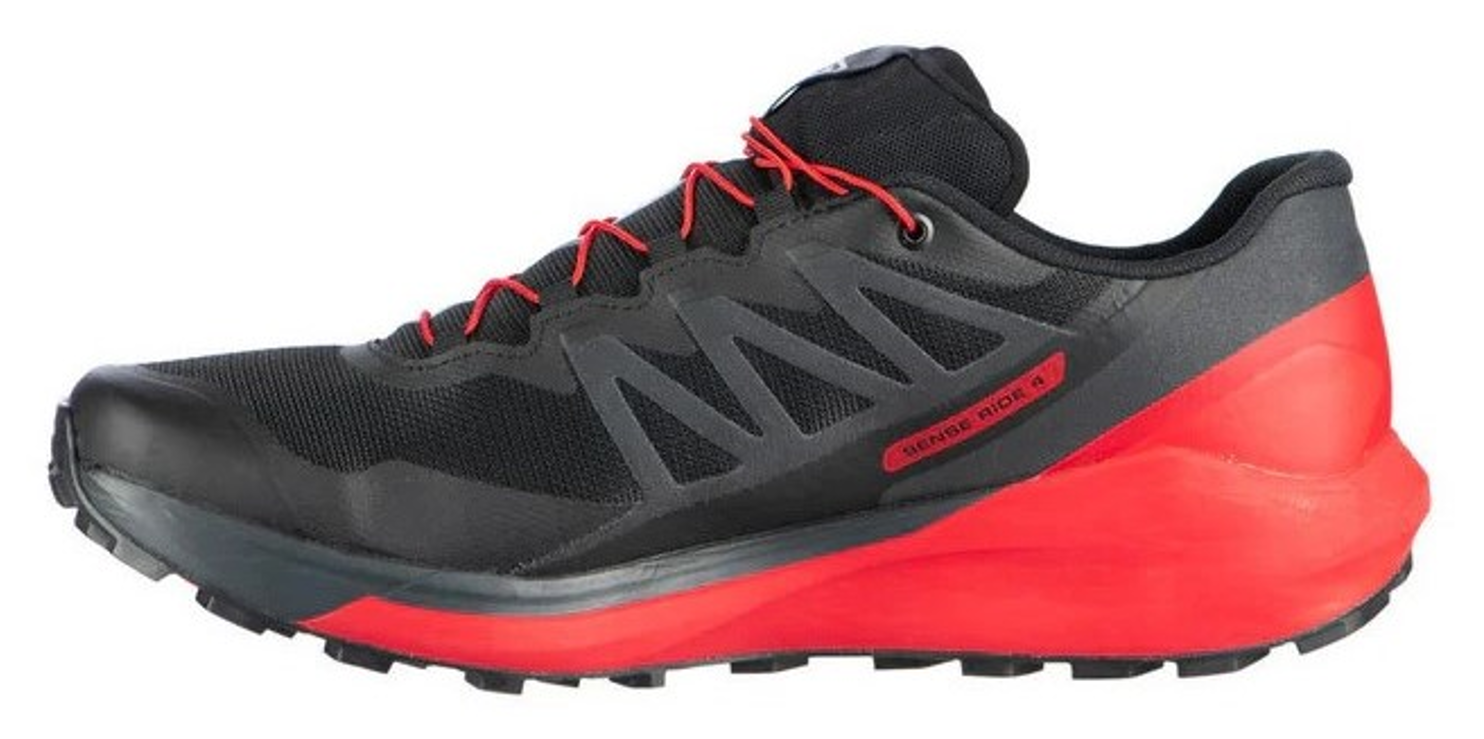 Chaussures trail homme Salomon SENSE RIDE 4 Noir Rouge Blanc 2