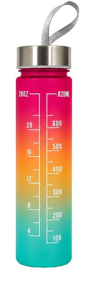 Gourde graduée avec repères d’hydratation 820ml unisexe Smash Refill Rose Orange Vert (1)