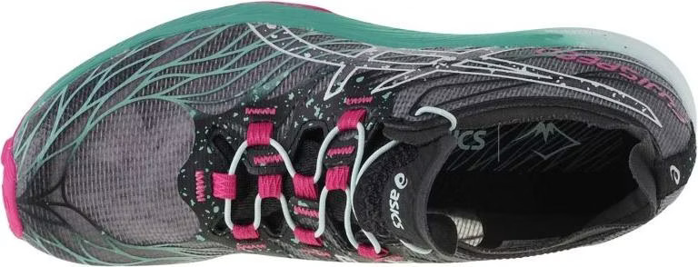 Chaussures trail femme Asics FUJI SPEED Noir Rose Blanc Vert mer 7