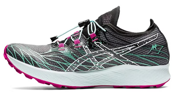 Chaussures trail femme Asics FUJI SPEED Noir Rose Blanc Vert mer 2